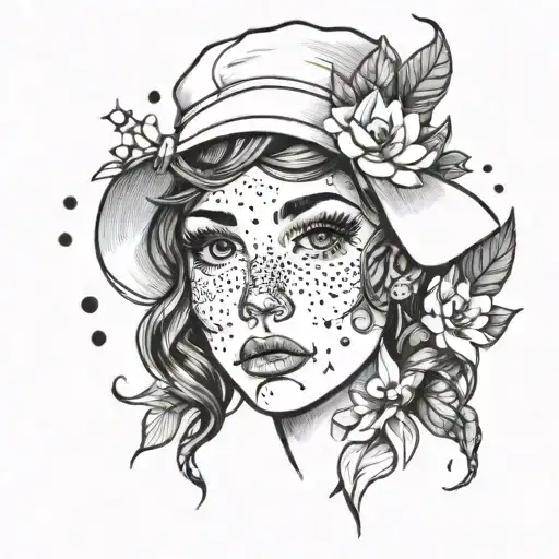 freckles on a cute face tattoo design idea