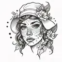 freckles on a cute face tattoo design idea