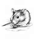 king rat with sword tattoo design idea