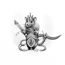 king rat with sword tattoo design idea