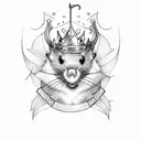 king rat with sword tattoo design idea