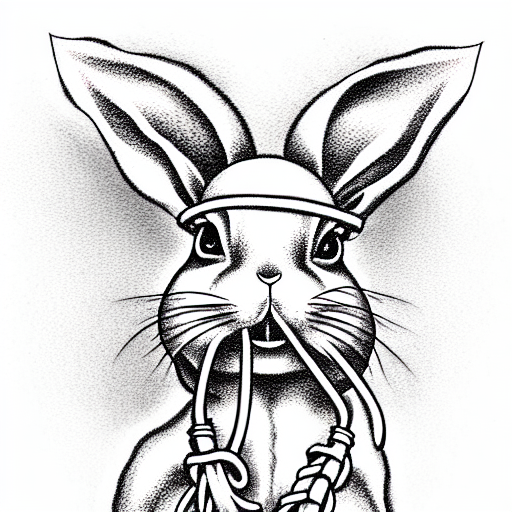 rabbit with noose and lanter tattoo design idea