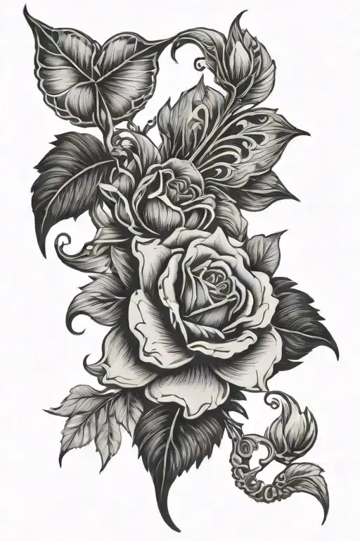 wooden engraving tattoo style tattoo design idea