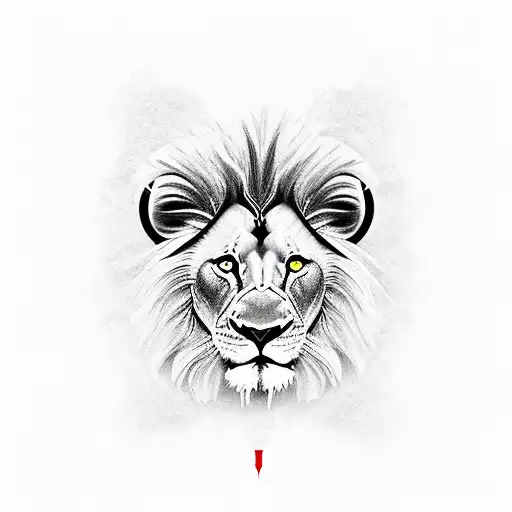 Lion and clock time tattoo design idea