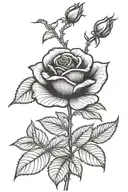 Rose with stem tattoo design idea
