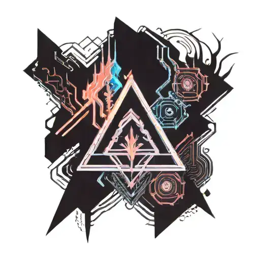 camping fire tattoo design idea