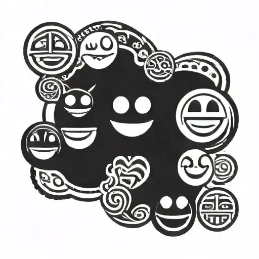 SMILEY EMOJI tattoo design idea