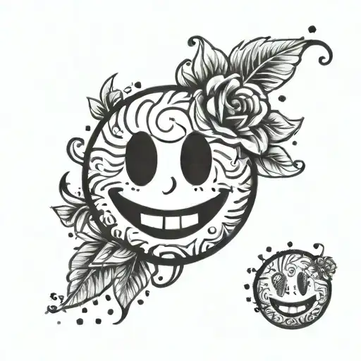 SMILEY EMOJI tattoo design idea