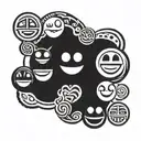 SMILEY EMOJI tattoo design idea
