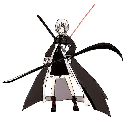 anime girl with scythe tattoo design idea