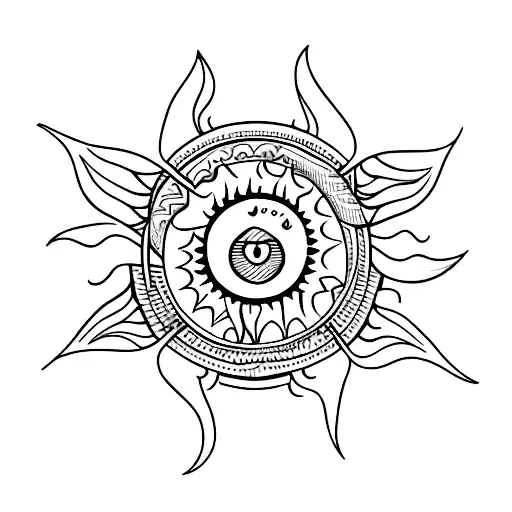 half moon half sun tattoo design idea