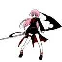 anime girl with scythe tattoo design idea