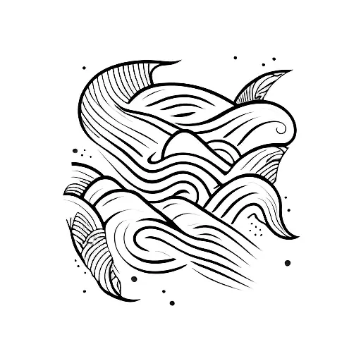 One Life, Live It with waves tattoo design idea