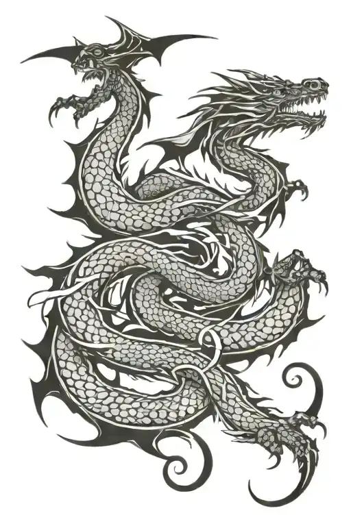 spiral dragon tattoo design idea