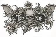 trust no one tattoo design idea