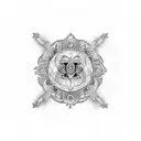 Zibu symbol of unconditional love with a blackwork style tattoo design idea