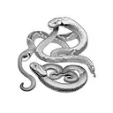 snake eating its own tail tattoo design idea