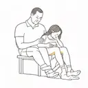 a daughter sitting on her dad's lap whiles she's swinging tattoo design idea