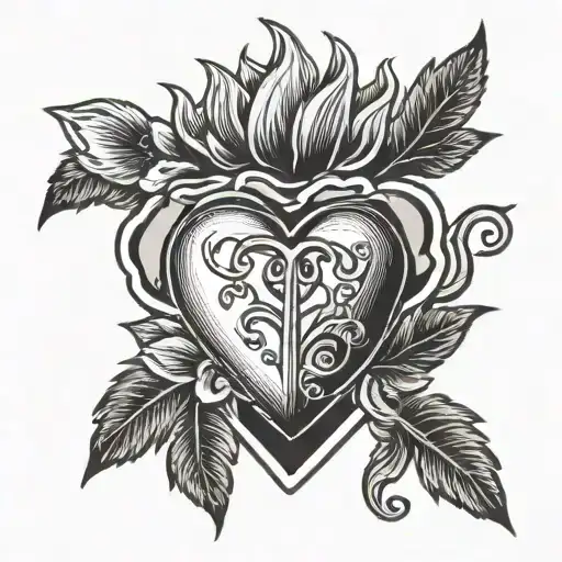 sacred heart tattoo design idea