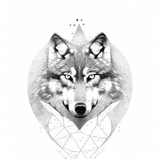 wolf inside a Footprint tattoo design idea