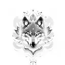 wolf inside a Footprint tattoo design idea