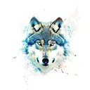 wolf on a Footprint tattoo design idea
