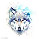 wolf on a Footprint tattoo design idea