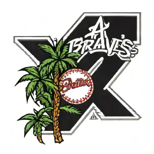 Atlanta Braves A Michigan football club logo R Palm tree tattoo design idea
