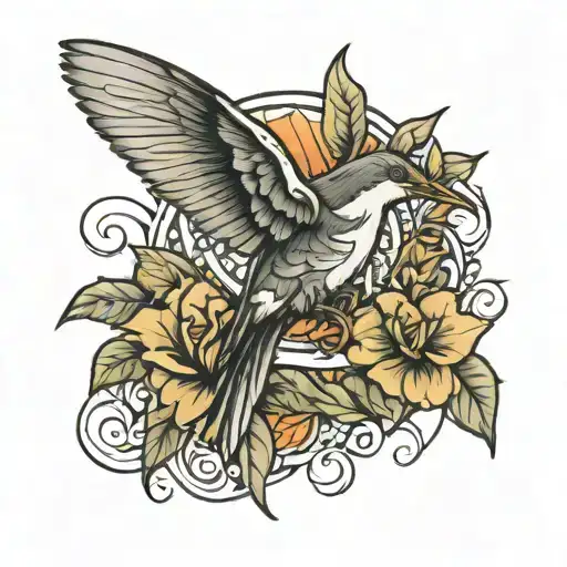 Half elephant half hummingbird tattoo for a man forearm. Black and white  tattoo design idea