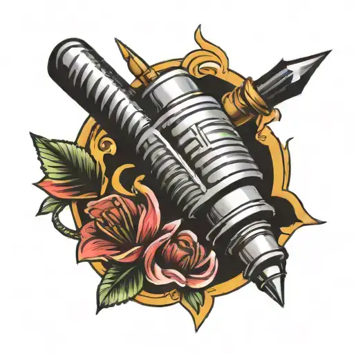 spark plug with a arrow tip  tattoo design idea