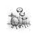 cool drum set tattoo design idea