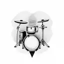 cool drum set tattoo design idea