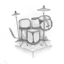 cool drum set tattoo design idea