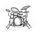 cool drum set tattoo design idea