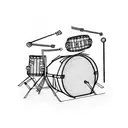 cool drum set tattoo design idea