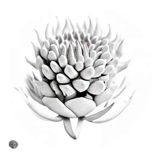 Desert roses with a protea tattoo design idea