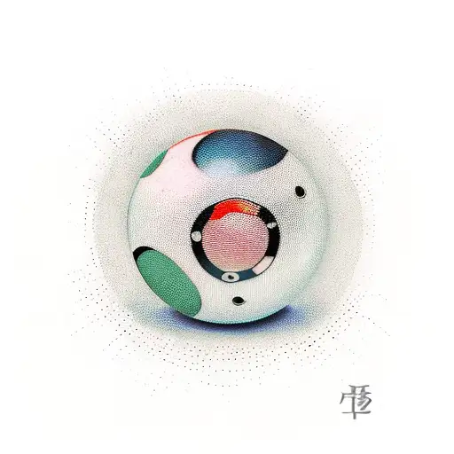 5 ball with cue tattoo design idea