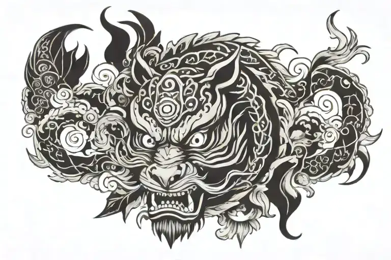 namakubi and indian tattoo design idea