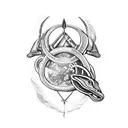 sagittarius with  snake on head tattoo design idea