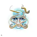 sagittarius with  snake on head tattoo design idea