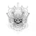 samurai and cherry tree tattoo design idea