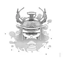 samurai and cherry tree tattoo design idea