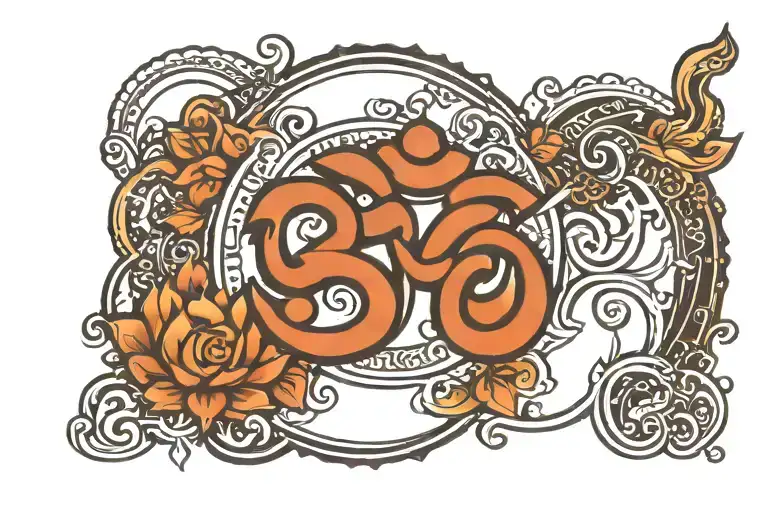om mantra written in Sanskrit tattoo design idea