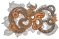 om mantra written in Sanskrit tattoo design idea