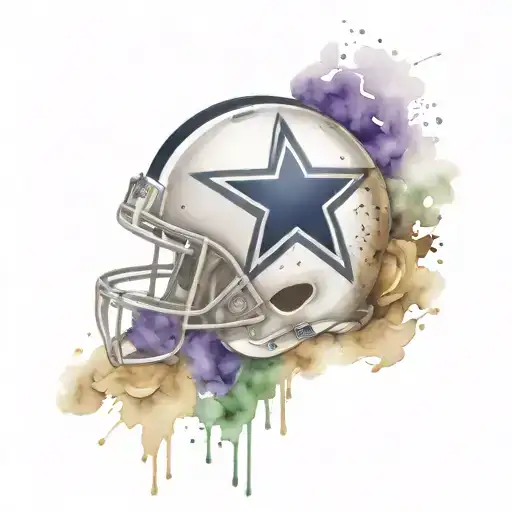 Combine the Dallas Cowboys and K State football logos into a unique and intricate design tattoo design idea