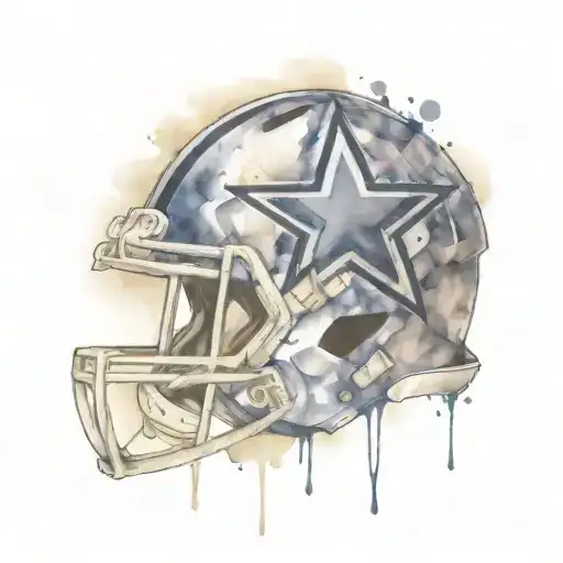 Combine the Dallas Cowboys and K State football logos into a unique and intricate design tattoo design idea