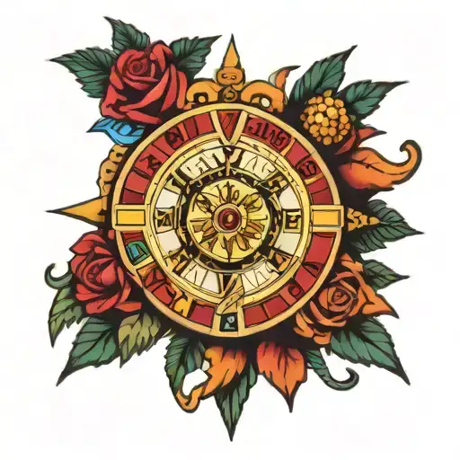 wheel of fortune tattoo design idea