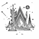 outer wilds game campfire tattoo design idea