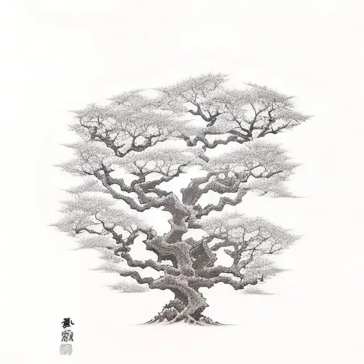 oak tree tattoo design idea
