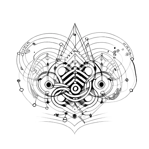 serotonin molecul music freedom linear tattoo design idea